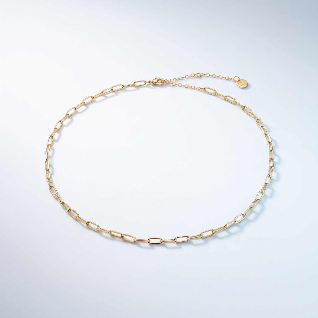 Collana paperclip in acciaio placcato oro 18K