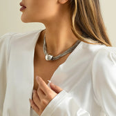 Layered Radiance Sterling Silver Tiered Chain Necklace