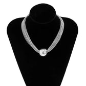 Layered Radiance Sterling Silver Tiered Chain Necklace