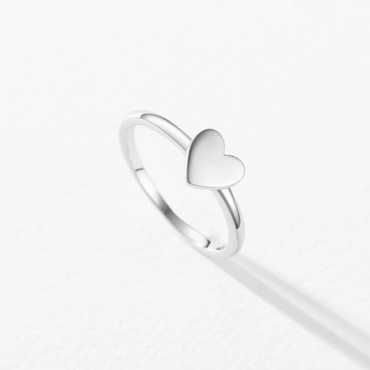 Sleek Heart Sparkle Ring