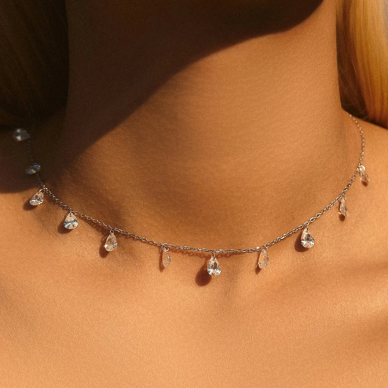 Sparkling Zircon Stackable Clavicle Choker Necklace