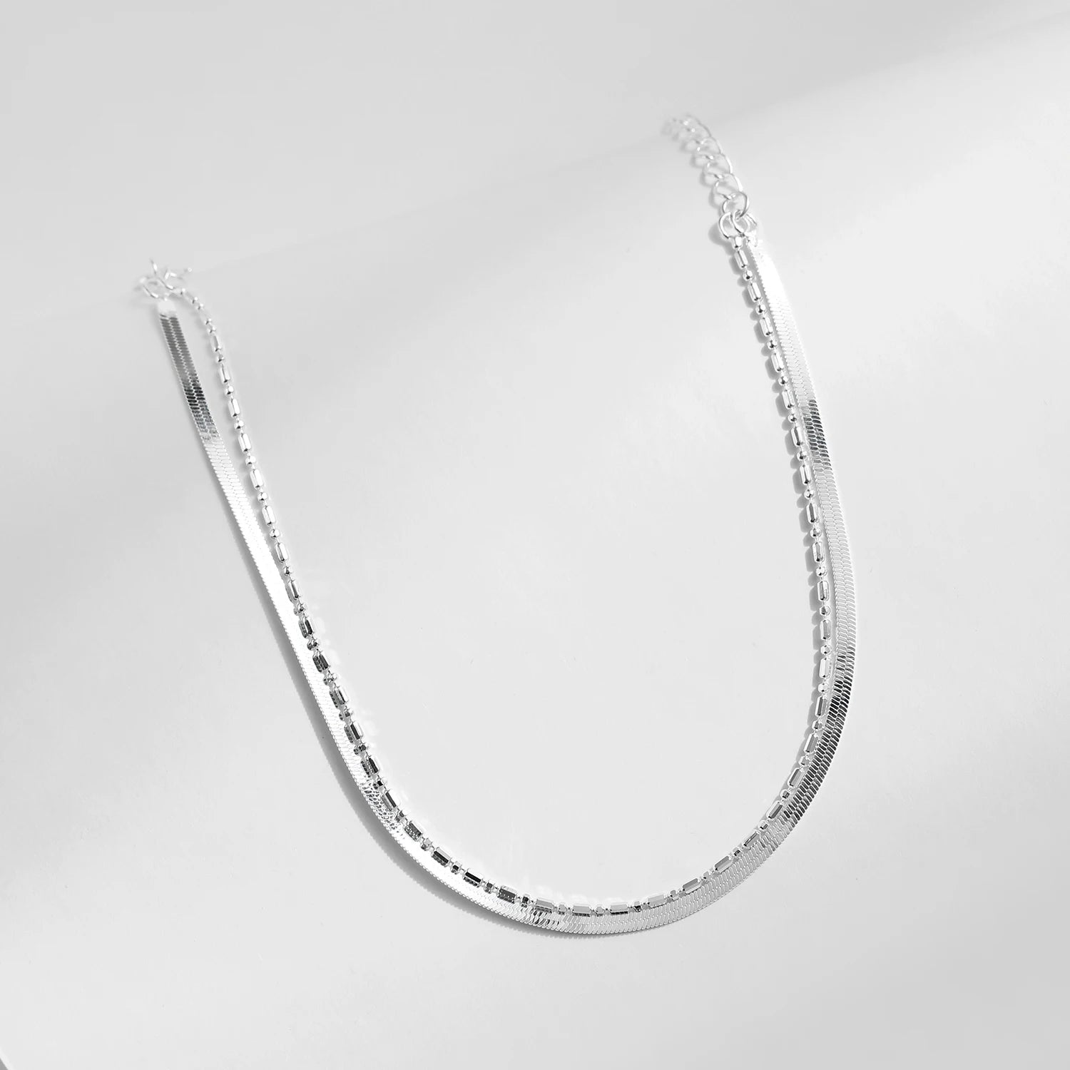 Trendy Dual-Layer Snake & Link Chain Adjustable Bracelet
