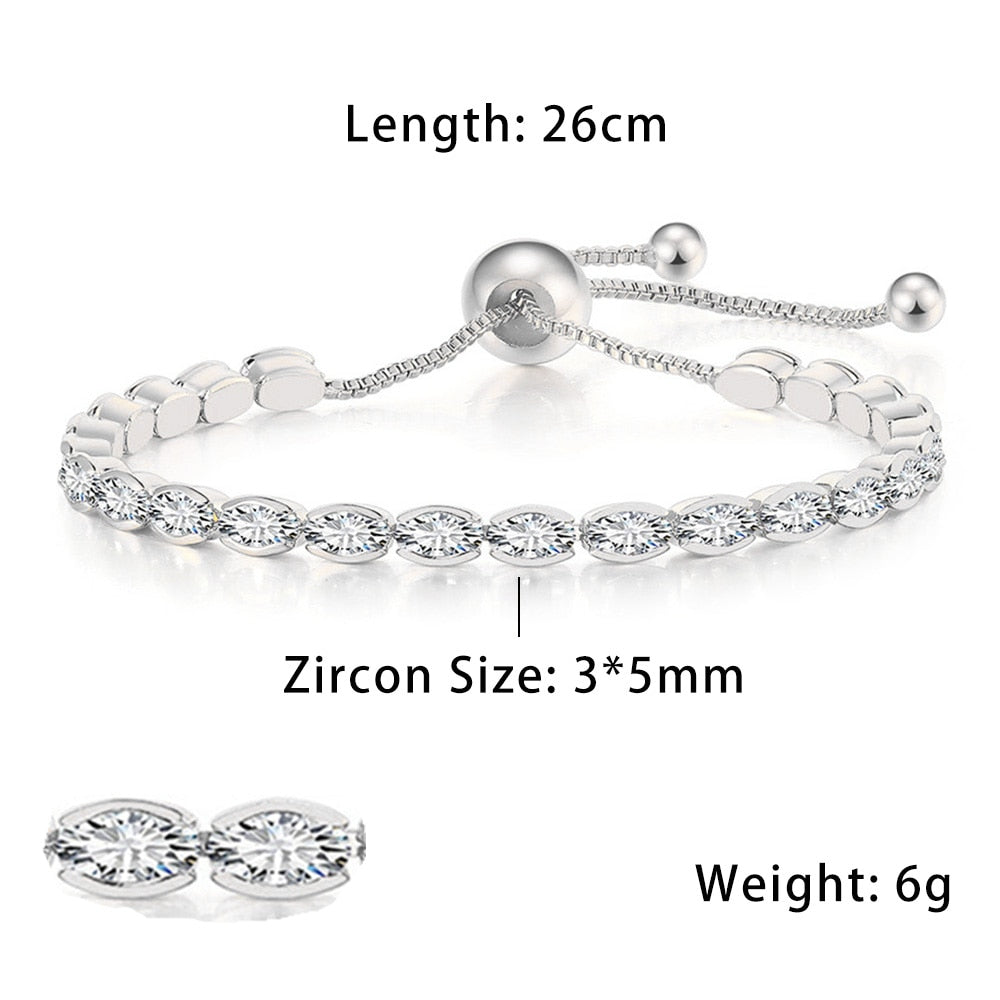 Dazzling Zirconia Hand-crafted Tennis Bracelets