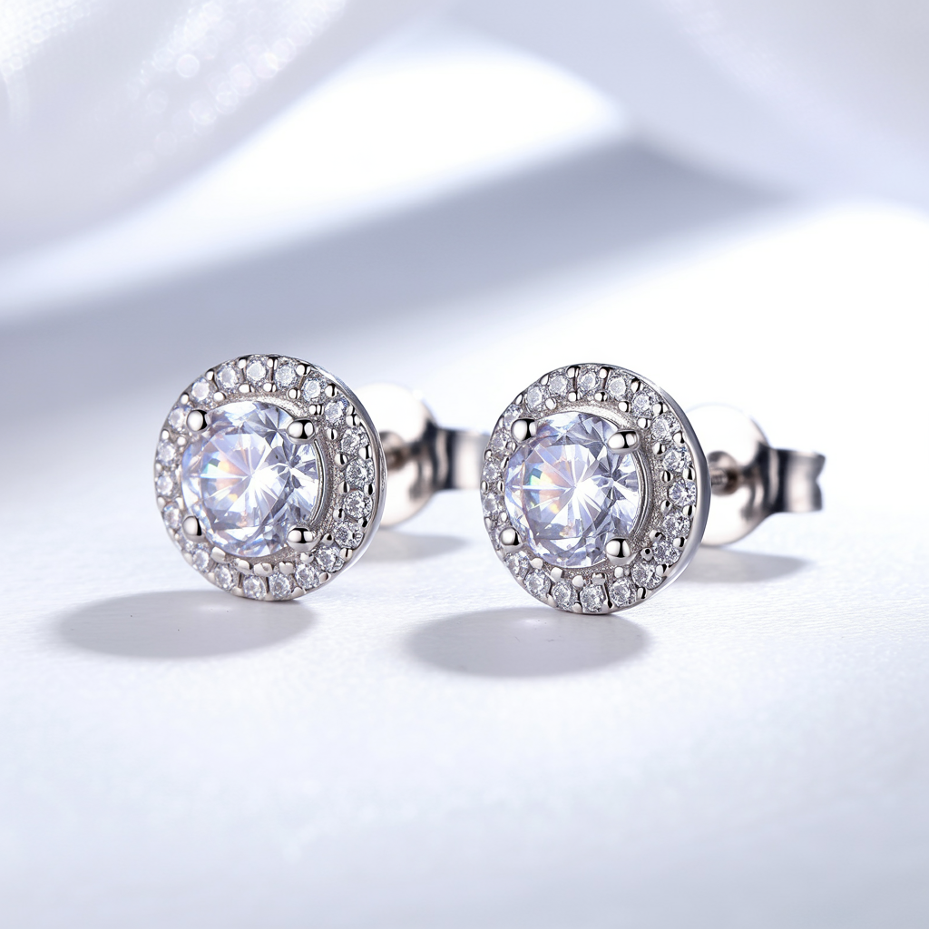 Maximum Sparkle, Timeless Glamour Halo Stud Earrings