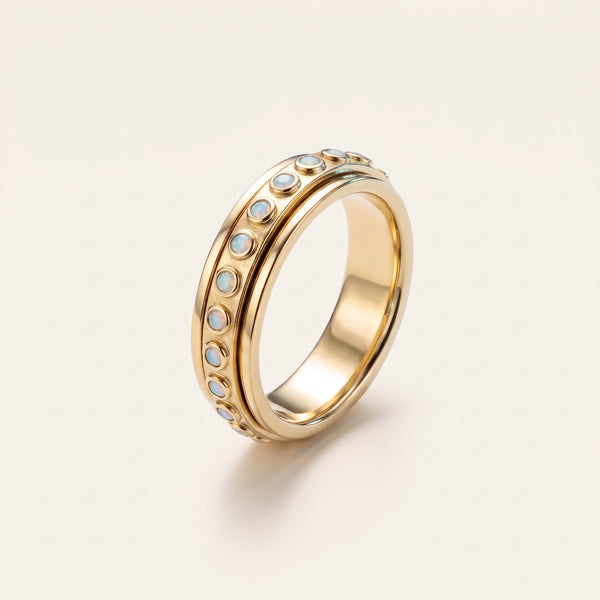 Anello antistress girevole placcato oro 18K