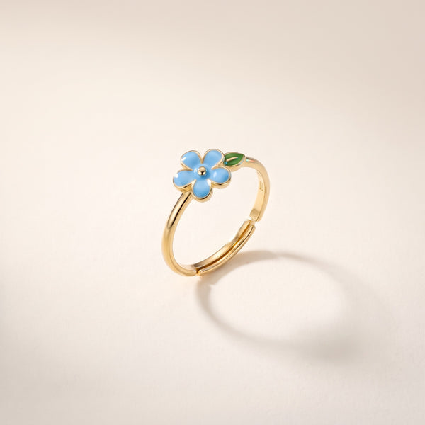 Anello fiore regolabile placcato oro 18K