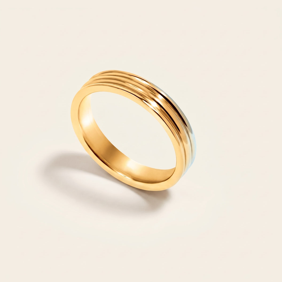Anello triplo da cerimonia placcato oro 18K