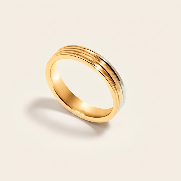 Anello triplo da cerimonia placcato oro 18K