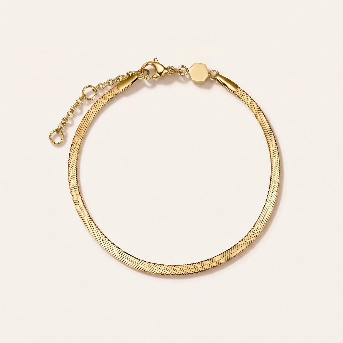 Bracciale catena snake piatta placcato oro 18K