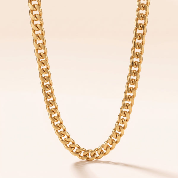 Collana catena groumette grossa placcata oro 18K