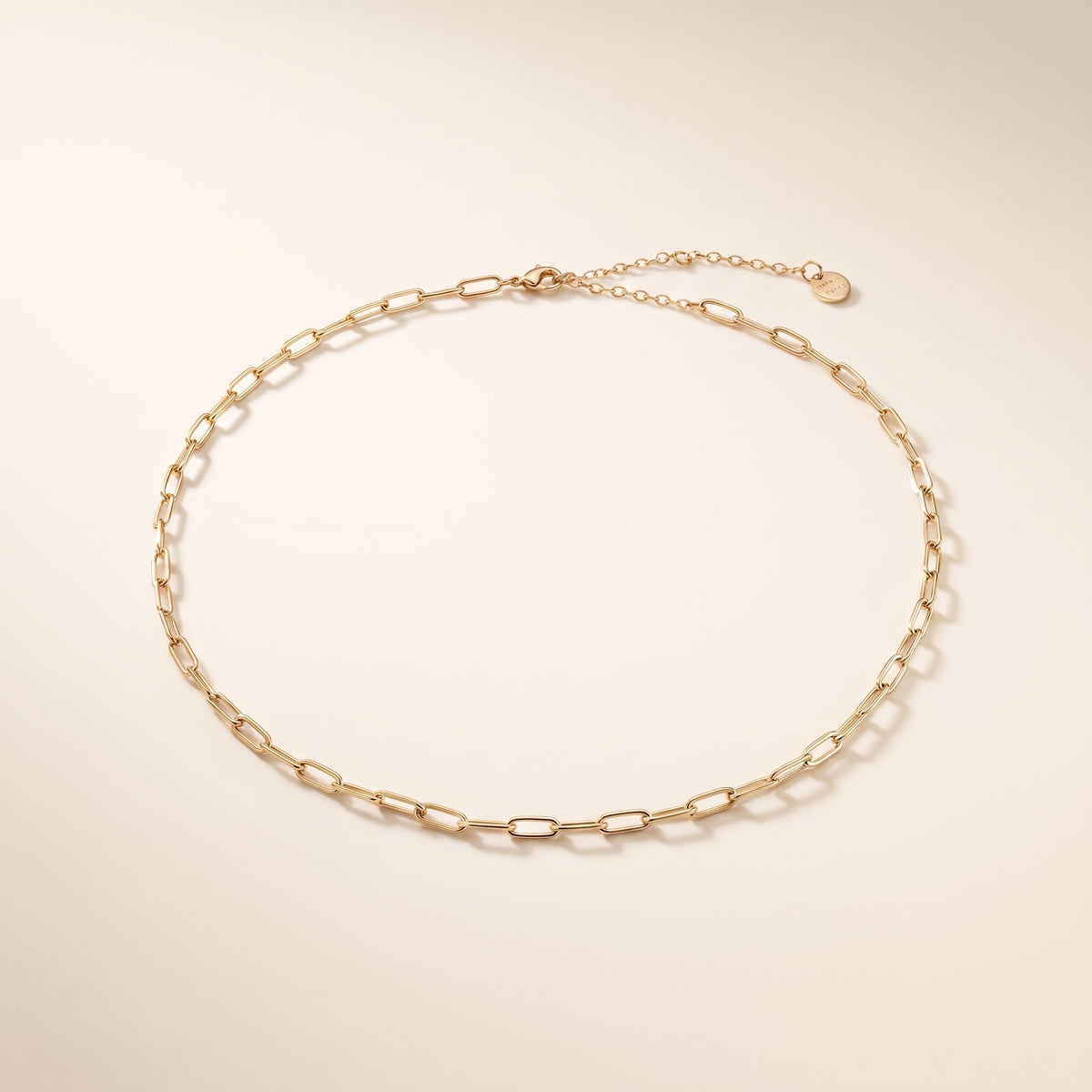 Collana catena paperclip placcata oro 18K