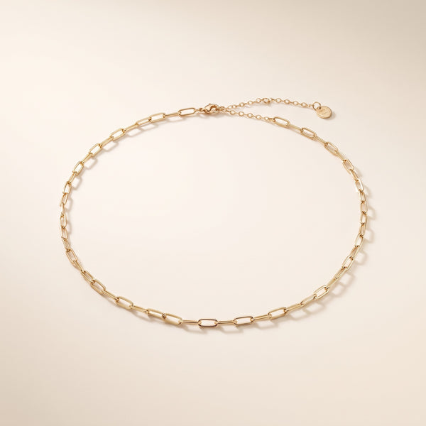 Collana catena paperclip placcata oro 18K