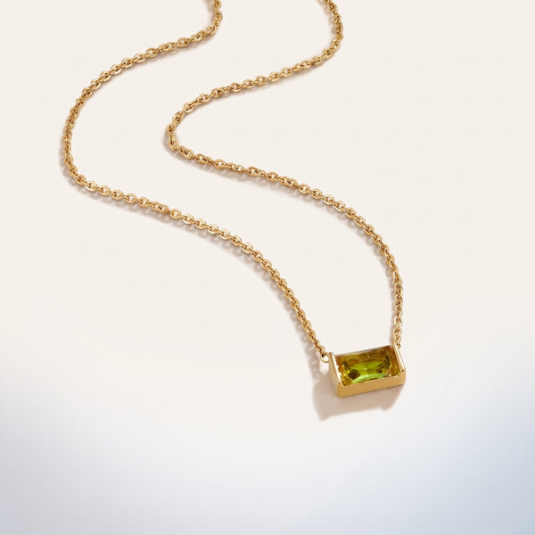 Collar peridoto baguette bañado en oro de 18K