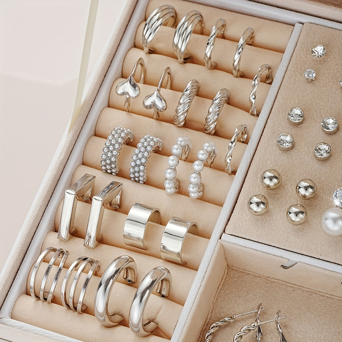 Timeless Elegance: 51-Piece Silver Fashion Jewelry Set