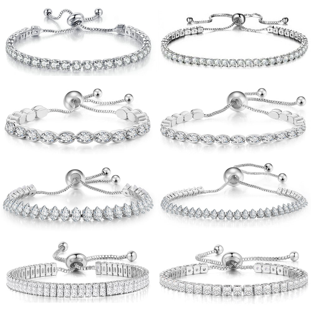 Dazzling Zirconia Hand-crafted Tennis Bracelets